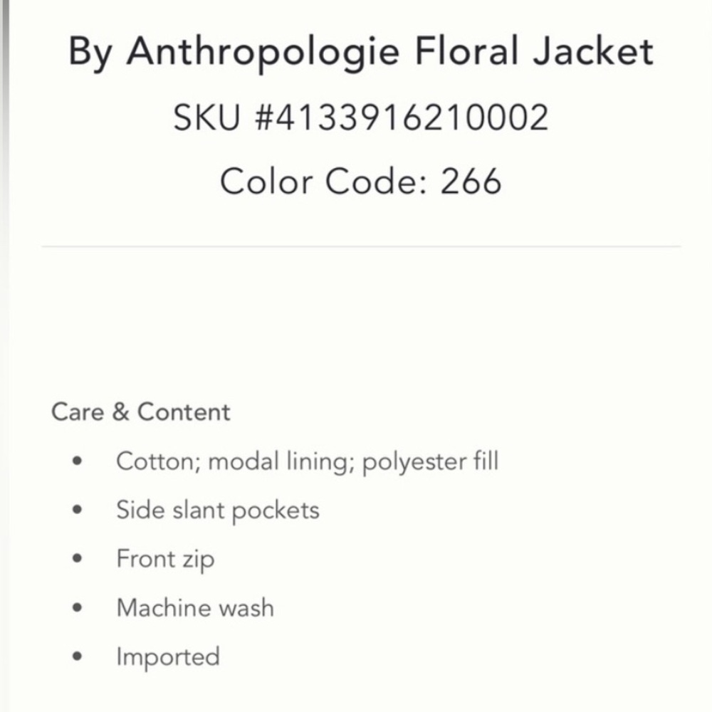 Anthropologie Floral Jacket Size XS - Picture 9 of 9
